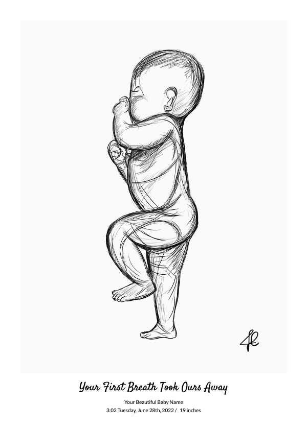 Artificially born baby sketch Royalty Free Vector Image